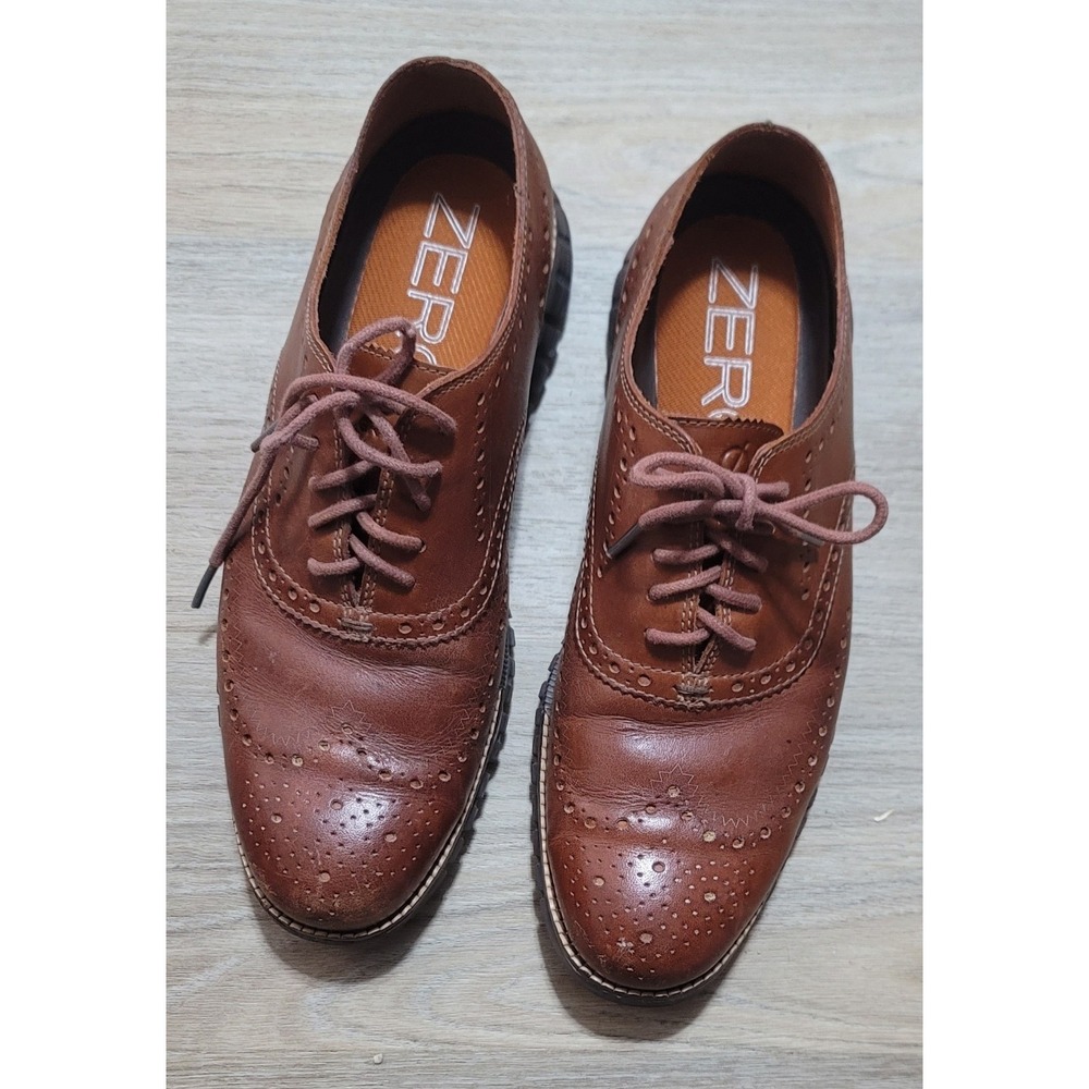 Cole Haan Men's ZeroGrand Wingtip Oxfords Shoes Brown Leather C29411‎ Size 9M